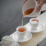 White Ceramic Funny Tea Cup with Coaster