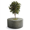Circular Galvanized Steel Bench and Planter