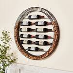 Circular Wall-Mounted Wine Rack with Cork Catcher
