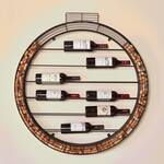 Circular Wall-Mounted Wine Rack with Cork Catcher