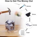 Clear Piggy Bank For Adults - Break to Open!
