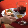 Cocktail Party Plates with Built-In Stemware Holders