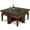 Coffee Table With 4 Nesting Stools