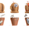 Cork Cactus - Desktop Organizer with Push-Pins Spikes