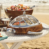 Covered Turtle Chip and Dip Server with Mesh Shell Dome