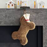 Cozy Teddy Faux Fur Dog Bone Stocking