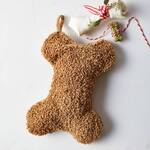 Cozy Teddy Faux Fur Dog Bone Stocking