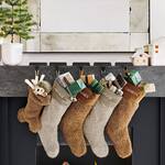 Cozy Teddy Faux Fur Dog Bone Stocking