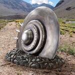 Crashed UFO Flying Saucer Statue