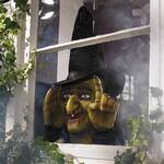Creepy Animated Window Tapping Witch
