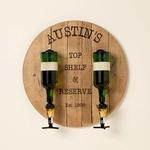 Custom Bourbon Barrel Double Bottle Liquor Dispenser