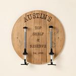 Custom Bourbon Barrel Double Bottle Liquor Dispenser