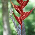 Desert Steel Heliconia Flower Standing Bird Feeder