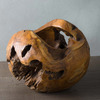 Distressed Teak Wood Spherical Planters / Display Bowls