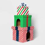 Double Decker Holiday Gift Box Cat Scratcher Tower