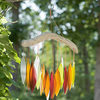 Driftwood and Glass Leaves Autumn Chimes