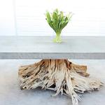 Driftwood Stump and Concrete Dining Table