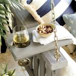 Eucalyptus Porch Swing Tray Table w/ Wine Glass Slot