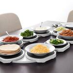 Expandable Lazy Susan for Rectangular Dinner Tables