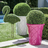 Faux Boxwood Lawn Flamingo