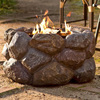 Faux Rock Fire Pit With Spark Guard