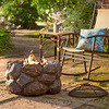 Faux Rock Fire Pit With Spark Guard