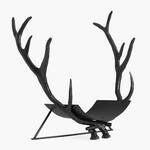 Festive Sculptural Antlers Fireplace Log Holder