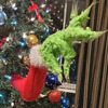 Furry Green Grinch Arm Ornament Holder for the Christmas Tree