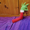 Furry Green Grinch Arm Ornament Holder for the Christmas Tree