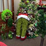 Furry Green Grinch Legs Christmas Tree Illusion