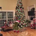 Furry Green Grinch Legs Christmas Tree Illusion