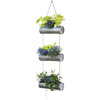 Galvanized Metal Vertical Hanging Triple Tube Planter