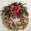 Gathered Burlap Twig Wreath