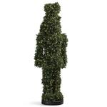 Giant 5-ft LED-Illuminated Boxwood Topiary Nutcracker Statue