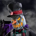 Giant 6.5-Ft Animatronic Snarling Snowman Statue