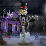 Giant 6.5-Ft Animatronic Snarling Snowman Statue