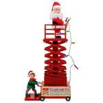 Giant Animated Christmas Light-Hanging Santa Claus Scissor Lift