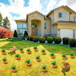 Giant Carrot Top Yard Stake Easter Decorations
