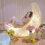 Giant Crescent Moon Floor Lamp / Lounge Chair / Photo Prop