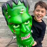 Giant Frankenstein's Monster Head Hanging Lantern
