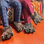 Giant Furry Bear Paw Slippers