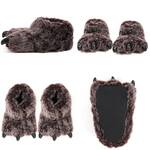 Giant Furry Bear Paw Slippers
