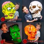 Giant Illuminated Halloween Heads - Skull, Zombie, Monster, Pumpkin