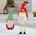 Giant Illuminated Holiday Yard Gnomes