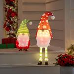 Giant Illuminated Holiday Yard Gnomes