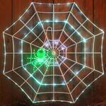 Giant Illuminated Spider Web With Animated Crawling Spider