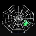 Giant Illuminated Spider Web With Animated Crawling Spider