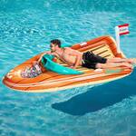 Giant Inflatable Boat Pool Float with Built-In Cooler