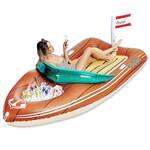 Giant Inflatable Boat Pool Float with Built-In Cooler
