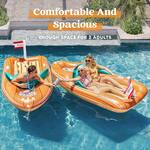 Giant Inflatable Boat Pool Float with Built-In Cooler